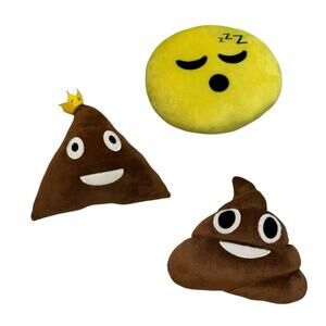 Emoji Plush Pillow Set - Yellow and Brown